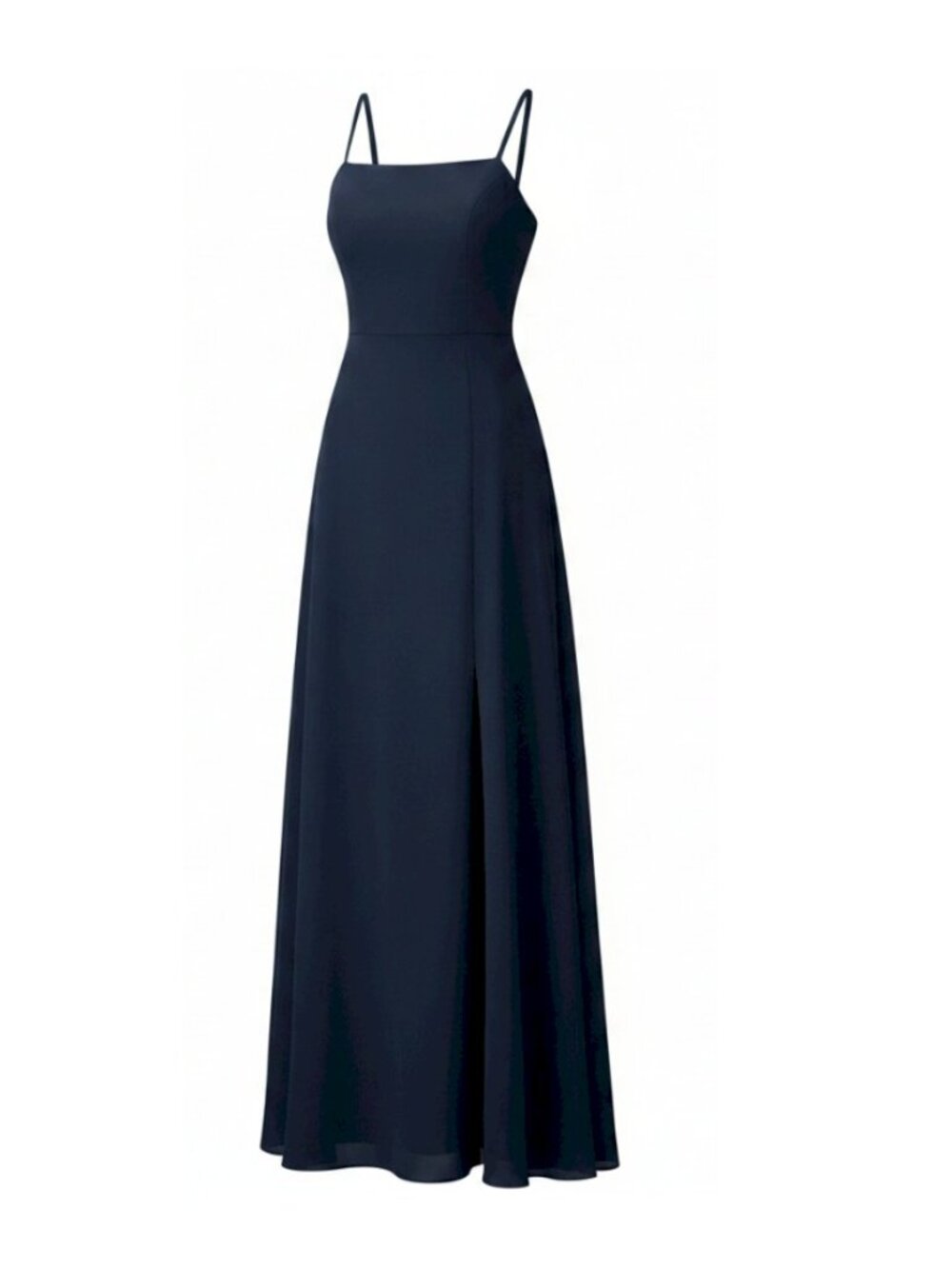 Lulus Feeling Elegant Navy Blue Lace-Up Slit Maxi Dress Size XS NWOT - Picture 7 of 9